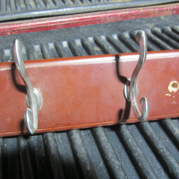 COAT HANGER, 6 HOOK SCROLL RAIL COAT HANGER IN ESPRESSO - Picture 2 of 4